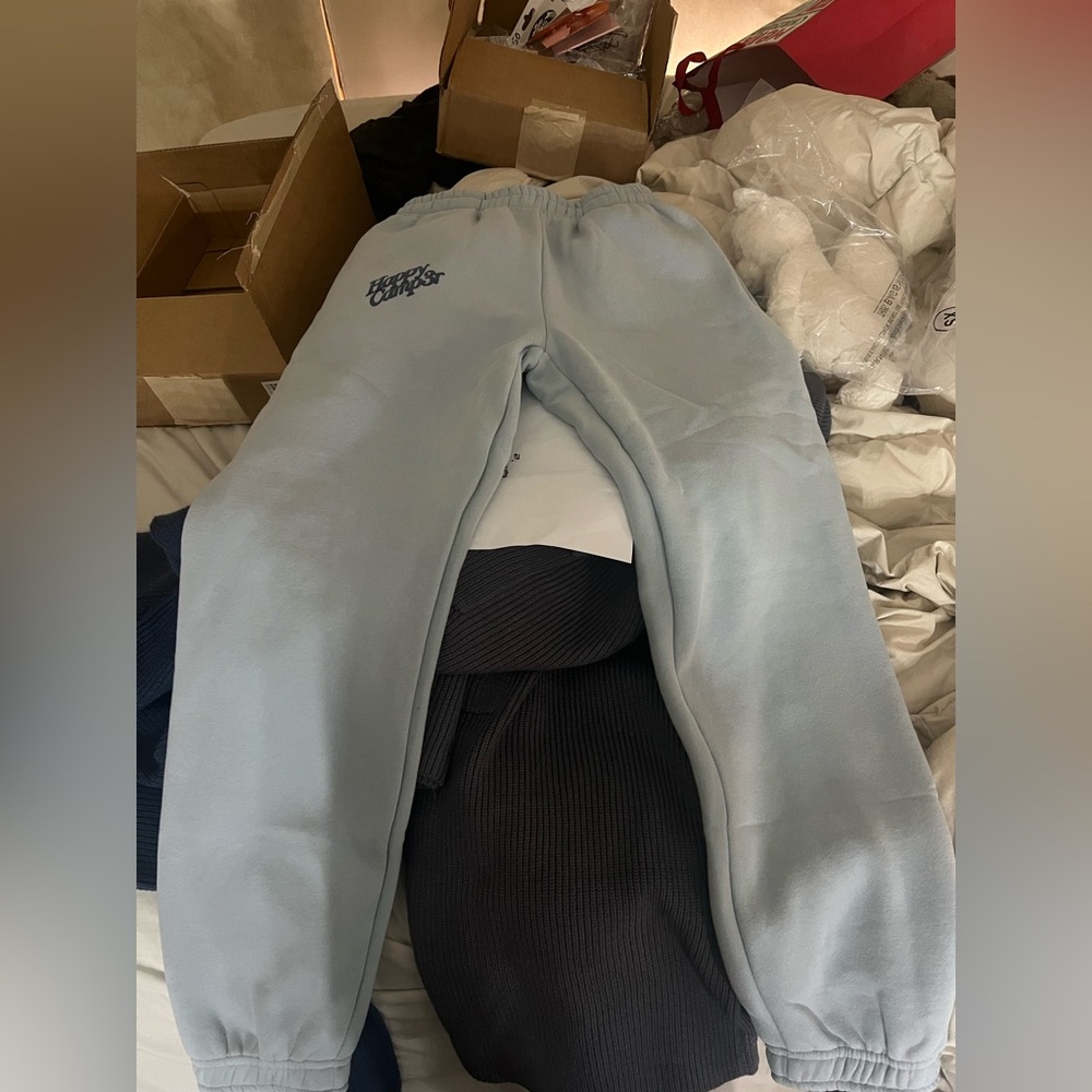 Happy camper snowflake blue sweatpants